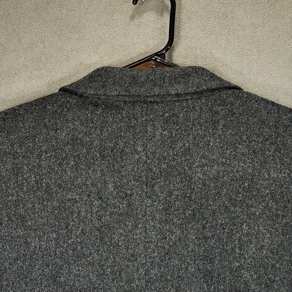 Vtg Eddie Bauer Blazer L Petite Women Wool Angora Menswear Style Oversized Gray - Picture 12 of 14